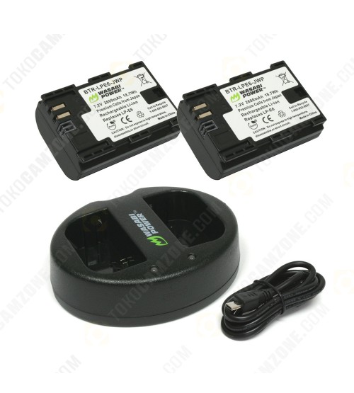 Wasabi Power Battery (2-Pack) and Dual Charger for Canon LP-E6